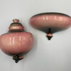 Vintage HULL Pottery Lavabo Set/Wall Fountain & Planter - Parchment Grey and Pink