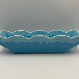 1950s HULL Pottery Blue Drip Oblong Planter - Mold #74