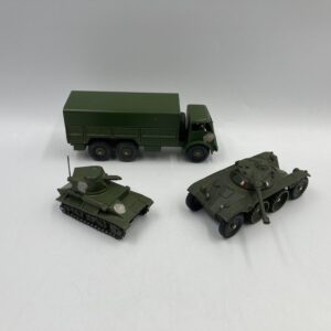 Vintage Dinky Toys Bundle - 622 10 Ton Army Truck, E.B.R. Panhard and 152A Light Tank