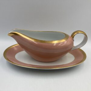 FITZ & FLOYD Versailles Dusty Rose Gravy Boat and Underplate