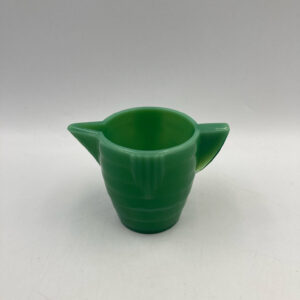 Art Deco Jadeite Creamer, 2 1/4 Inch Tall Green Glass Creamer