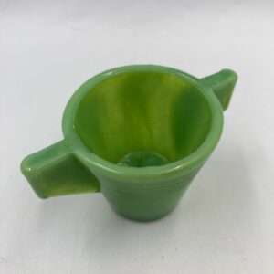 Vintage Akro Agate Green Toy Sugar Bowl