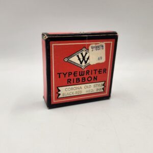 Vintage Woolworth's Typewriter Ribbon in Original Box, Corona Old Style Black-Red Medium Ink Vintage Typewriter Ribbon Black and Red