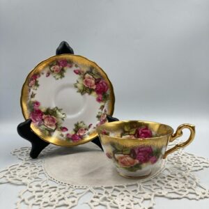 Royal Chelsea Golden Rose Cup and Saucer, Heavy Gold Gilding