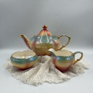 Royal Winton Rainbow Lustre Ware Set - Teapot, Cream & Sugar Set