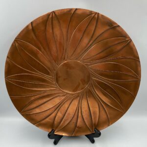 Large Mid-Century Modern Francisco Rebajes Copper Sunflower Plaque/Tray/Wall Hanging