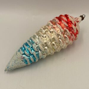 Very Rare East Germany 6" Rainbow Coloured Pine Cone - Mercury Glass