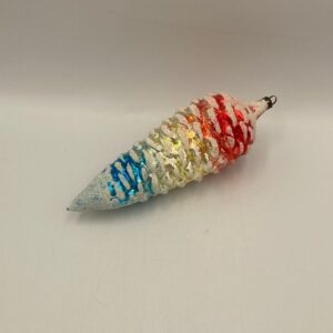 Very Rare East Germany 6" Rainbow Coloured Pine Cone - Mercury Glass