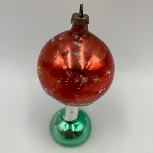 Vintage Hand-Blown Mercury Glass Mushroom Ornament