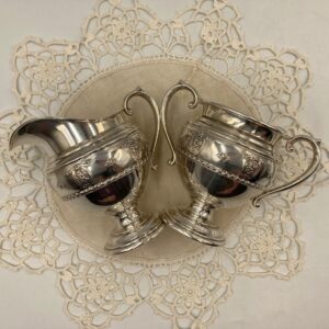 1930s Sterling Silver WALLACE Rose Point Cream and Sugar Set