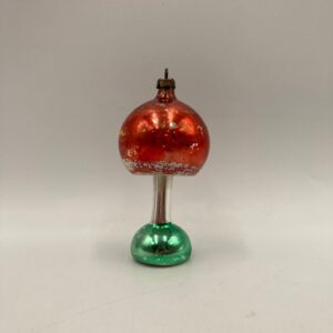 Vintage Hand-Blown Mercury Glass Mushroom Ornament