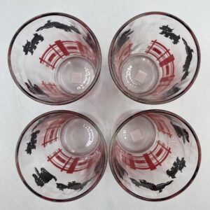 Set of 4 Vintage Scottie Dog Tartan Tumblers