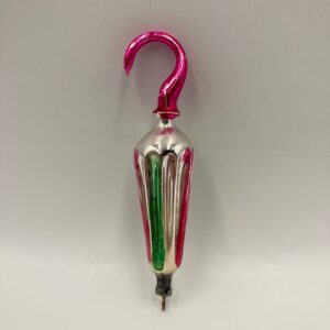 Vintage Hand-Blown Mercury Glass Umbrella Ornament