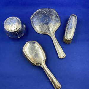 4 Piece Early 1900's Webster Sterling Silver Vanity Set - Monogrammed