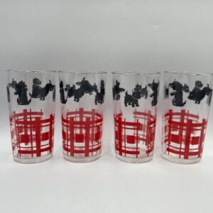 Set of 4 Vintage Scottie Dog Tartan Tumblers