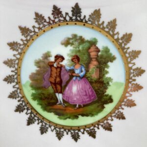 Vintage Bavaria Fragonard Love Story Cake Plate with Handles