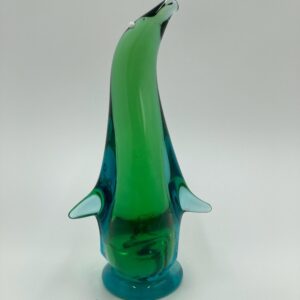 Vintage ALTA GLASS Penguin Turquoise/Green Penguin, Made in Canada