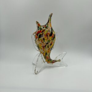 MCM Multicolour Glass Fish Vase - Made in Romania