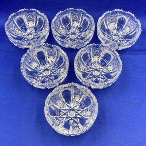 Set of 6 Cut Crystal Fruit Bowls, Berry Bowls, Dessert Bowls