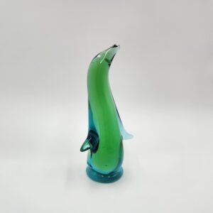 Vintage ALTA GLASS Penguin Turquoise/Green Penguin, Made in Canada