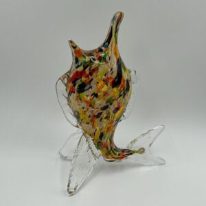 MCM Multicolour Glass Fish Vase - Made in Romania