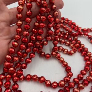 String of Vintage Red Mercury Glass Garland - 84" (7')