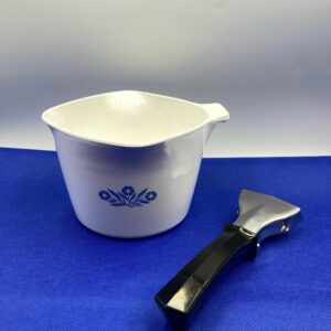 Vintage Corning Ware Blue Cornflower Saucemaker with detachable Handle - 2 Piece Set