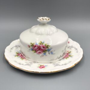 Royal Albert Tranquillity Covered Butter Dish, made in England, Tranquility English bone china Butter Dish and Cover