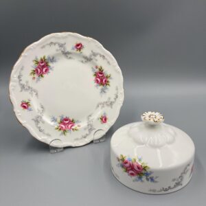 Royal Albert Tranquillity Covered Butter Dish, made in England, Tranquility English bone china Butter Dish and Cover