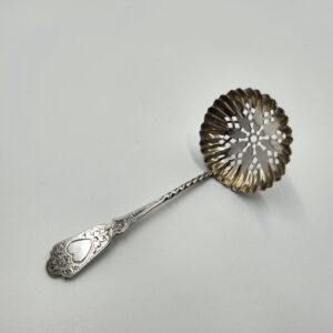 WILLIAM DAVENPORT Sterling Silver Pierced Berry Spoon / Sugar Sifter circa 1899