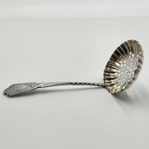 WILLIAM DAVENPORT Sterling Silver Pierced Berry Spoon / Sugar Sifter circa 1899