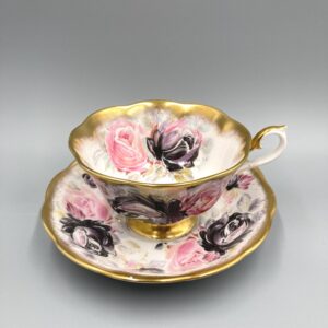 Royal Albert "Tourmaline" from the Summer Bounty Series Cup and Saucer, made in England, English bone china, Beautiful Large Roses