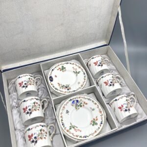 Aynsley Somerset Set of 6 Mocha Cups & Saucers in Presentation Box, Aynsley Somerset Demitasse Cups and Saucers