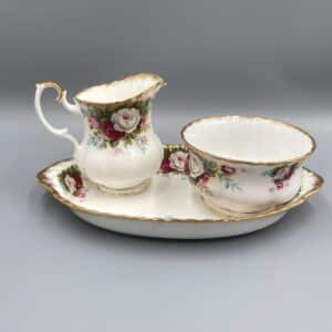 Royal Albert Celebration Cream, Sugar and Tray, made in England