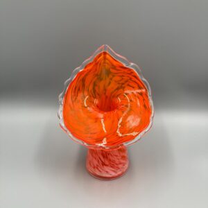 Vintage Handblown Orange and White Jack-in-the-Pulpit Splatter Vase