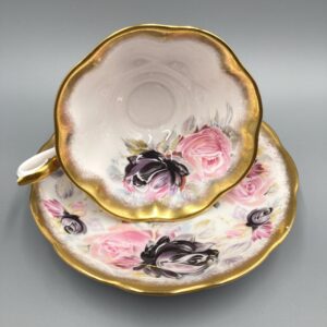 Royal Albert "Tourmaline" from the Summer Bounty Series Cup and Saucer, made in England, English bone china, Beautiful Large Roses