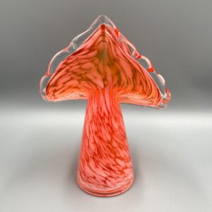 Vintage Handblown Orange and White Jack-in-the-Pulpit Splatter Vase