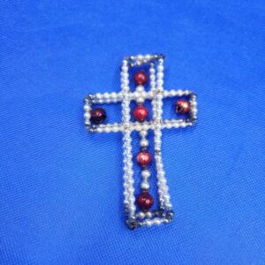 Antique Gablonz Glass Bead Double Cross Ornament