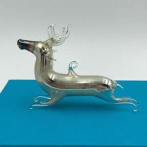 1920s BIMINI / LAUSCHA Mercury Glass Reindeer, German Reindeer Ornament