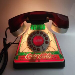 Vintage Coca Cola Stained Glass Look Phone, Works Great