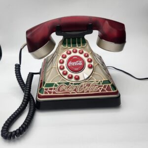 Vintage Coca Cola Stained Glass Look Phone, Works Great