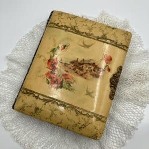 Victorian Celluloid Photo Album with Brass Details, 16 Pages - Sold as found