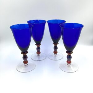 Set of 4 Mikasa Estate Cobalt Blue Water Glasses - 2 Sets available