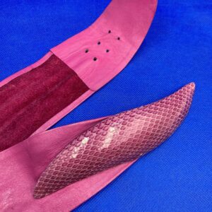 Vintage Pink Genuine Snakeskin / Leather Belt - small adjustable -  33 Inches