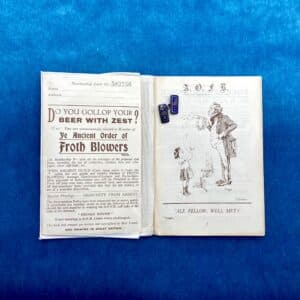 Circa 1927 Membership Booklet for Ancient Order of Froth Blowers & Single Sterling Cufflink