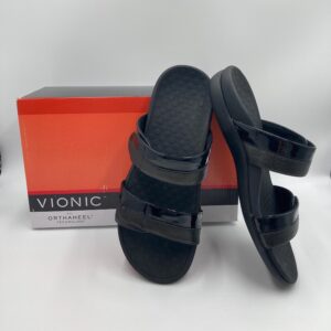 NIB Size 8 Black VIONIC Shore Sandals with Box